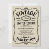 Vintager Geburtstag eines Erwachsenen Einladung (Vorderseite)