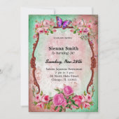 Vintager Geburtstag Einladung (Vorderseite)