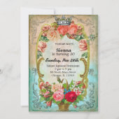 Vintager Geburtstag Einladung (Vorderseite)