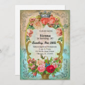 Vintager Geburtstag Einladung (Vorne/Hinten)