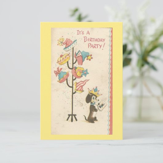 Vintager Geburtstag Einladung (Stehend Vorderseite)