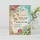 Vintager Geburtstag Einladung (Stehend Vorderseite)