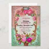 Vintager Geburtstag Einladung (Vorne/Hinten)