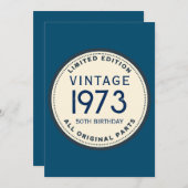 Vintager GEBURTSTAG Einladung (Vorne/Hinten)