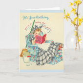 Vintager Geburtstag - Entspannen und genießen Sie  Karte (Gelbe Blume)