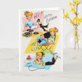 Vintager Geburtstag für ein Jugendmädchen, Karte (Gelbe Blume)