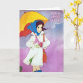 Vintager Geburtstag für Nichte Karte (Gelbe Blume)