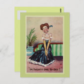 Vintager Geburtstag für sie Postkarte (Vorne/Hinten)