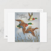 Vintager Geburtstag für Vater mit Enten Postkarte (Vorne/Hinten)