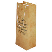 Vintager Geburtstag Geschenktüte Für Weinflaschen (Rückseite Schrägansicht)