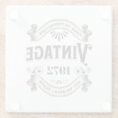 Vintager Geburtstag Glasuntersetzer (Rückseite)