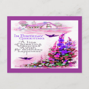 Vintager Geburtstag Gruß mit Blume Postkarte