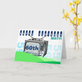 Vintager Geburtstag grüßenc Illustration Fernsehen Karte (Gelbe Blume)