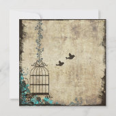 Vintager Geburtstag Hochzeitsfeier Blauer Einladun Einladung (Rückseite)