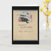 Vintager Geburtstag "Hut ist dir aus" Karte (Gelbe Blume)