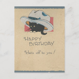 Vintager Geburtstag "Hut ist dir aus" Postkarte