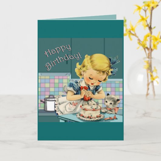 Vintager Geburtstag Karte (Gelbe Blume)