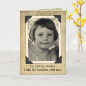 Vintager Geburtstag lustig - meine Lippen sind ver Karte (Gelbe Blume)