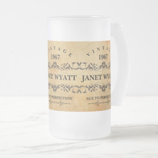 Vintager Geburtstag Mattglas Bierglas (VorderseiteRechts)