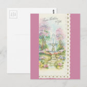 Vintager Geburtstag mit Brunnen Postkarte (Vorne/Hinten)
