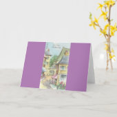 Vintager Geburtstag mit Dorf Karte (Gelbe Blume)