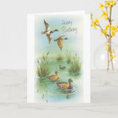 Vintager Geburtstag mit Enten Karte (Gelbe Blume)