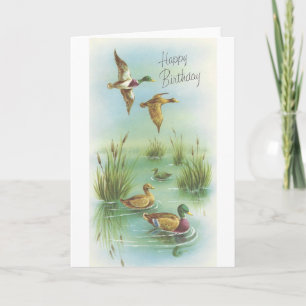 Vintager Geburtstag mit Enten Karte