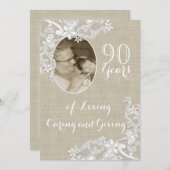 Vintager Geburtstag mit Foto Einladung (Vorne/Hinten)