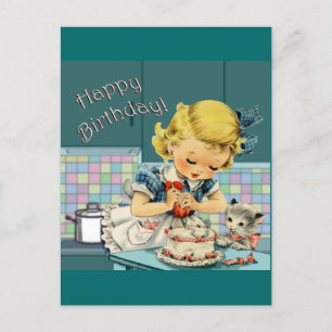 Vintager Geburtstag Postkarte