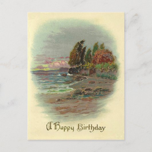Vintager Geburtstag Postkarte (Vorderseite)