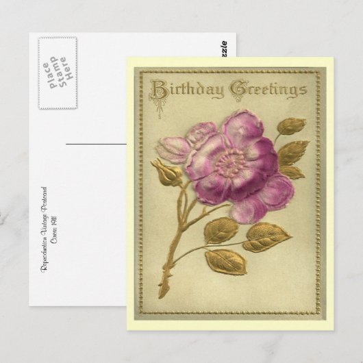 Vintager Geburtstag Postkarte (Vorne/Hinten)