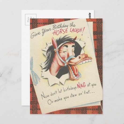 Vintager Geburtstag Postkarte (Vorne/Hinten)