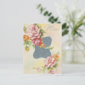 Vintager Geburtstag Rosa Rosen Postkarte (Stehend Vorderseite)