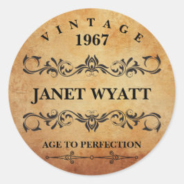 Vintager Geburtstag Runder Aufkleber