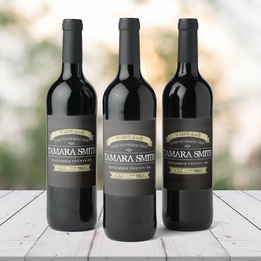 Vintager Geburtstag Rustikal Stilvoll modern Weinetikett