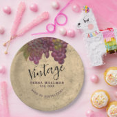 Vintager Geburtstag Rustikaler Wein Land Custom Pappteller (Party)