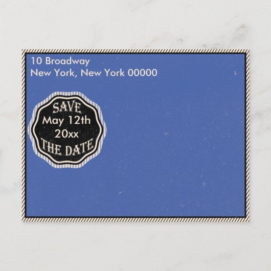 Vintager Geburtstag Save the Date Ankündigungspostkarte (Rückseite)