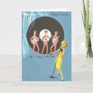 Vintager Geburtstag - Singing Birthday Wünsche, Karte