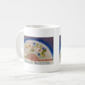 Vintager Geburtstag Swan Blue Postcard Kaffeetasse (Vorderseite Links)