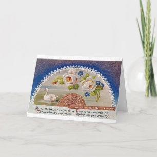Vintager Geburtstag Swan Blue Postcard Karte