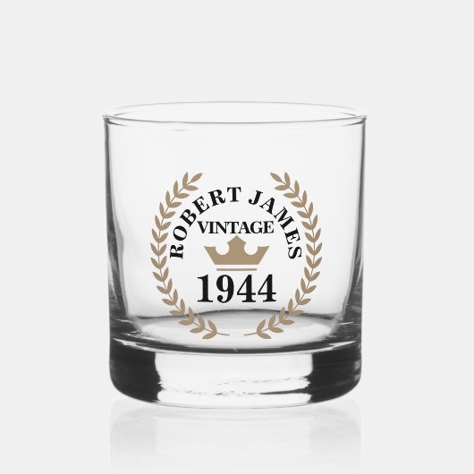 Vintager Geburtstag Whiskyglas (Vorderseite)