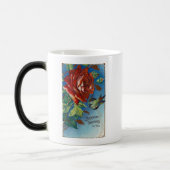 Vintager Geburtstag wünscht Rose und Vogel Verwandlungstasse (Links)