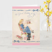 Vintager Geburtstag zu einer Schwester, Karte (Gelbe Blume)