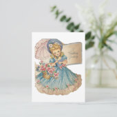 Vintager Geburtstags-Mädchen-Gruß Postkarte (Stehend Vorderseite)
