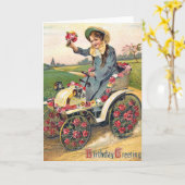 Vintager Geburtstagsgruß Karte (Gelbe Blume)