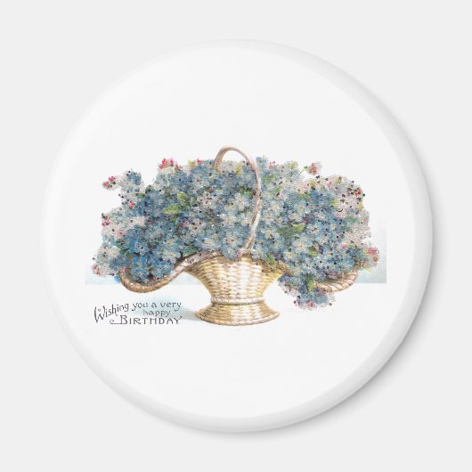 Vintager Geburtstagskorb Magnet (Vorne)