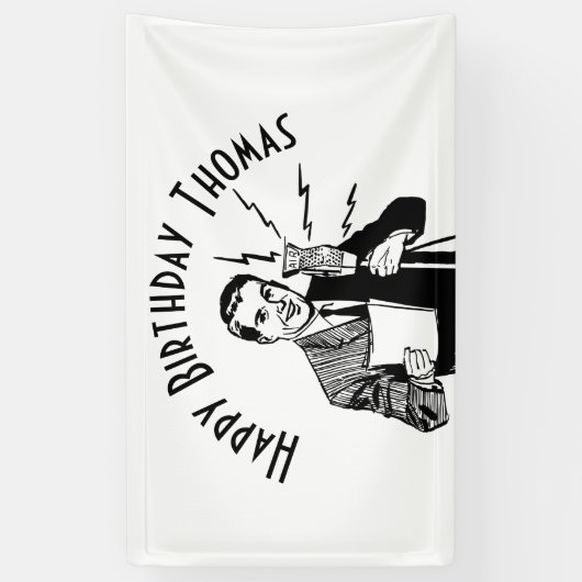 Vintager Geburtstagskünstler Banner (Vertikal)