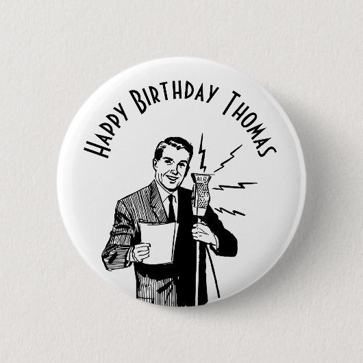 Vintager Geburtstagskünstler Button (Vorderseite)