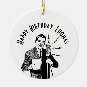 Vintager Geburtstagskünstler Keramik Ornament