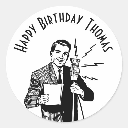 Vintager Geburtstagskünstler Runder Aufkleber (Vorderseite)